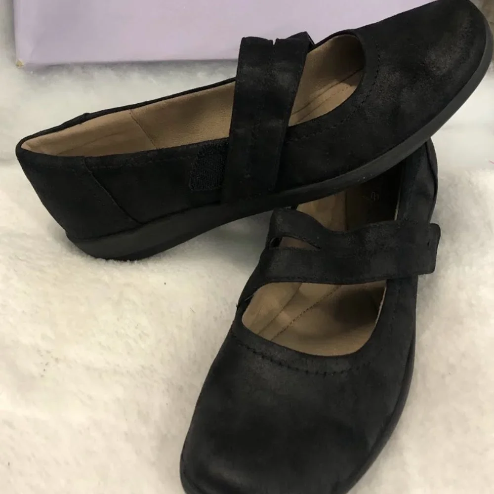 NWT Easy Spirit Aranza Black FB Strap Sandals - Picture 2 of 5